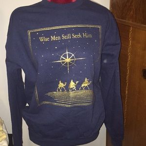 medium blue Christmas sweatshirt